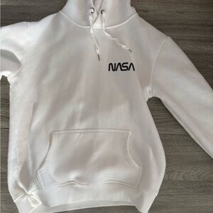 Rue21 White Hoodie with Black NASA Logo